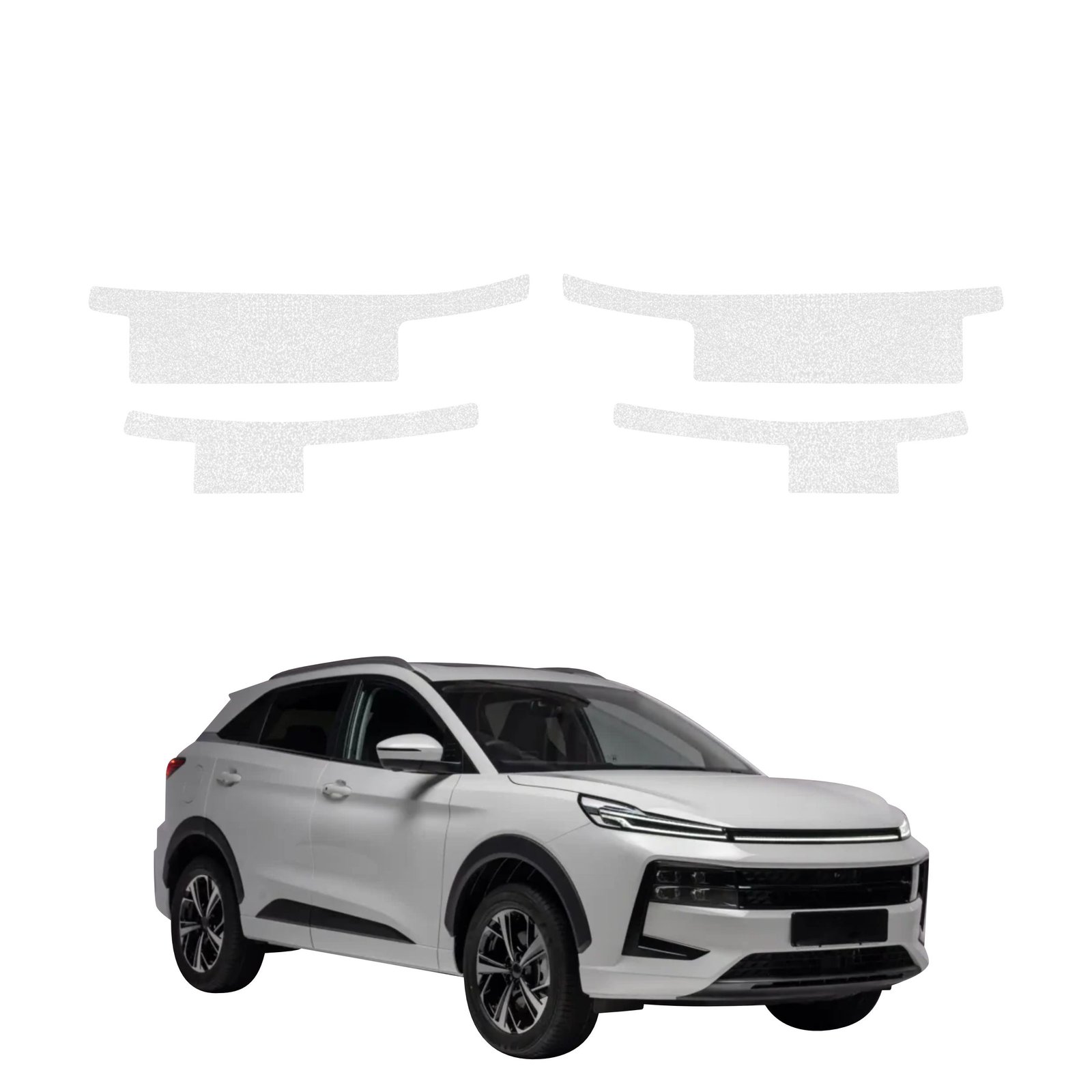 Komplektas 4w1 Bespalvė techninė apsauginė danga slenksčiams JAC JS6 (2026) GRIZZ HeavyDuty Clear