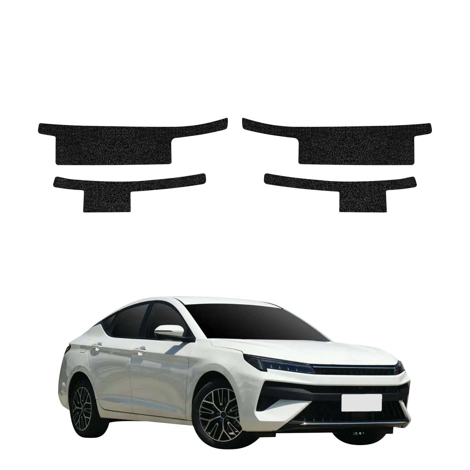 Komplektas 4w1 Juoda techninė apsauginė danga slenksčiams JAC J7 Plus (2025-2026) GRIZZ HeavyDuty Black