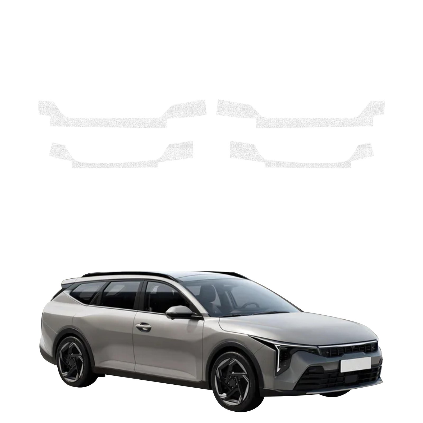 Komplektas 8w1 Balta techninė apsauginė danga slenksčiams Kia K4 universalas (2026) GRIZZ HeavyDuty White