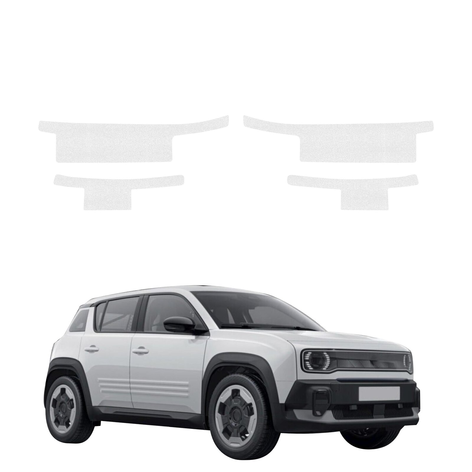 Komplektas 4w1 Bespalvė techninė apsauginė danga slenksčiams Renault R4 (2025-2026) GRIZZ HeavyDuty Clear