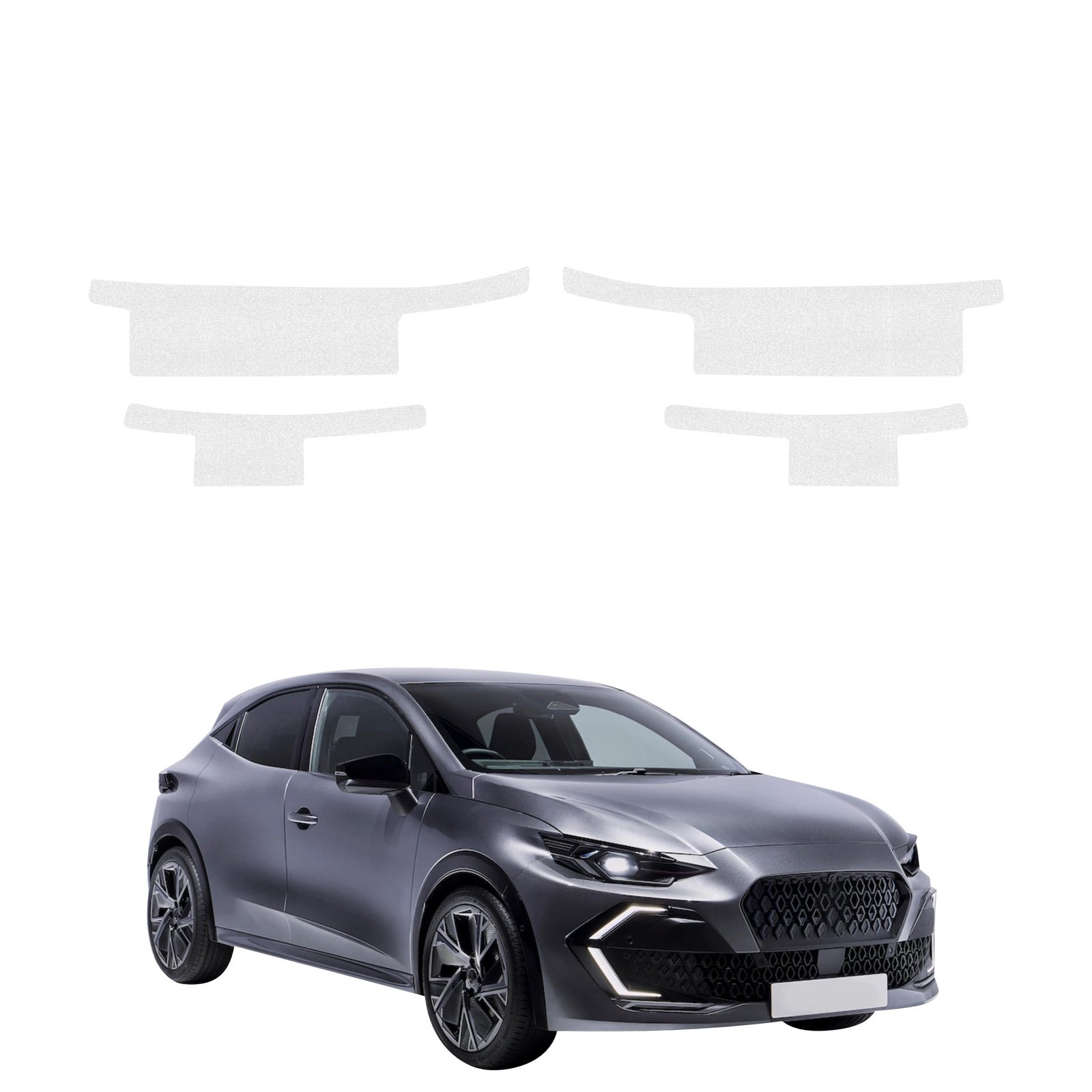 Komplektas 4w1 Bespalvė techninė apsauginė danga slenksčiams Renault Clio 6 (2026) GRIZZ HeavyDuty Clear