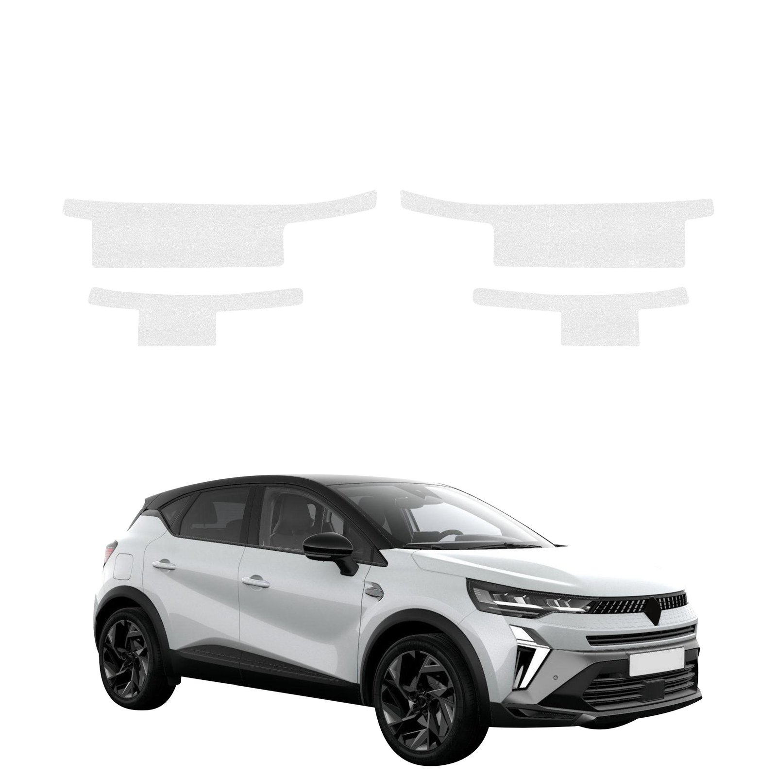 Komplektas 4w1 Bespalvė techninė apsauginė danga slenksčiams Renault Captur (2024-2026) GRIZZ HeavyDuty Clear