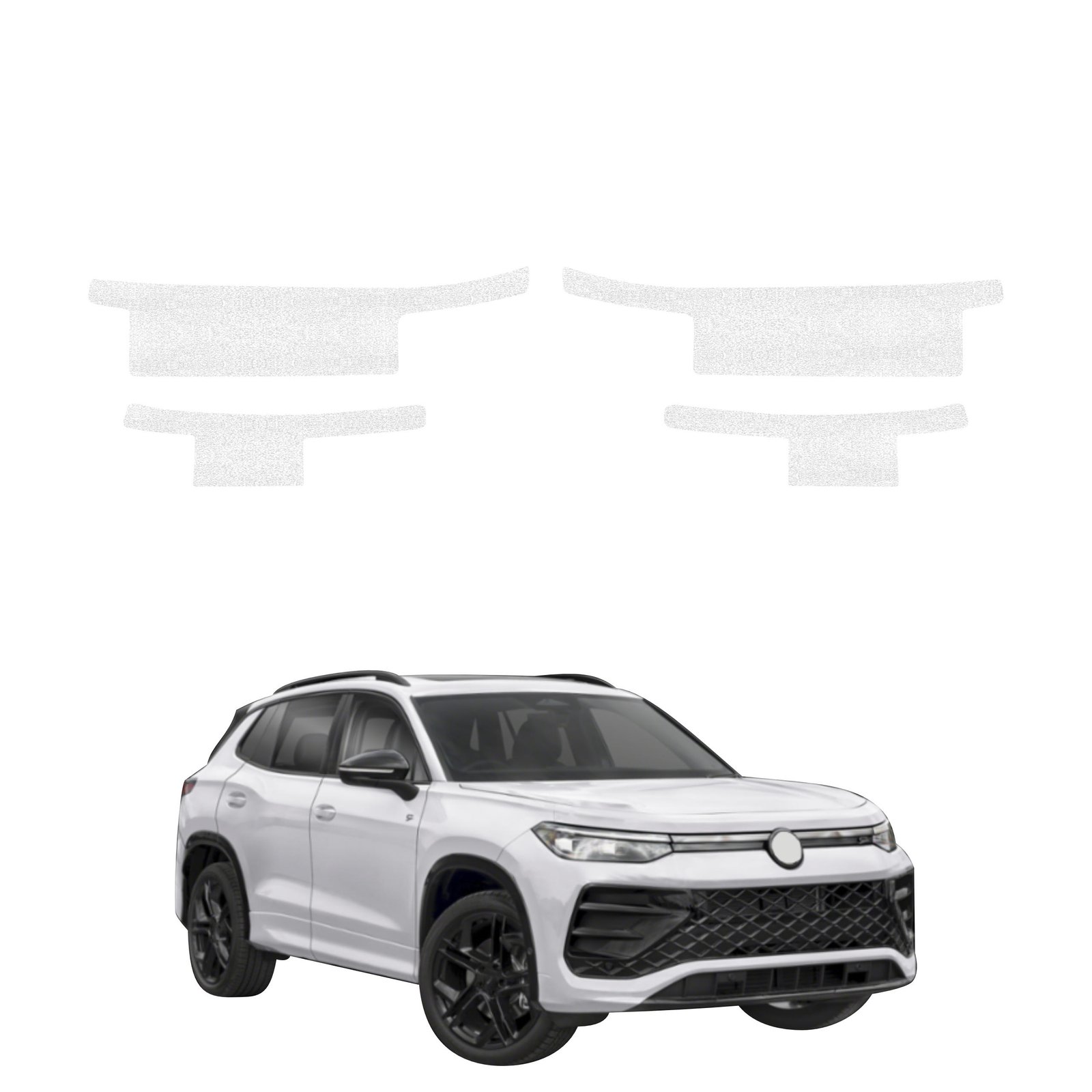 Komplektas 4w1 Balta techninė apsauginė danga slenksčiams Volkswagen Tiguan (2023-2026) GRIZZ HeavyDuty White