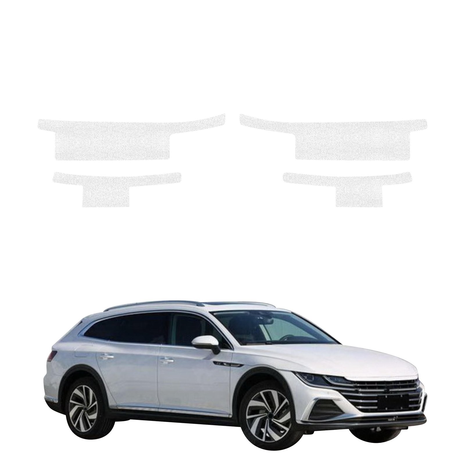 Komplektas 4w1 Balta techninė apsauginė danga slenksčiams Volkswagen Arteon Shooting Brake (2019-2025) GRIZZ HeavyDuty White