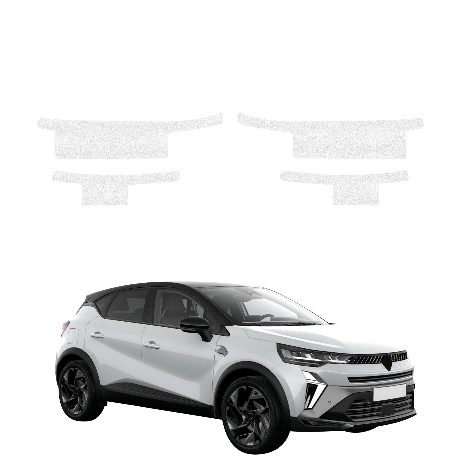 Komplektas 4w1 Balta techninė apsauginė danga slenksčiams Renault Captur (2024-2026) GRIZZ HeavyDuty White