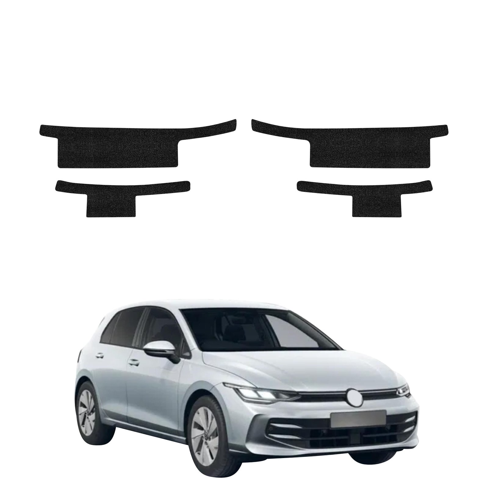 Komplektas 4w1 Juoda techninė apsauginė danga slenksčiams Volkswagen Golf 8 Variant (2024-2026) GRIZZ HeavyDuty Black