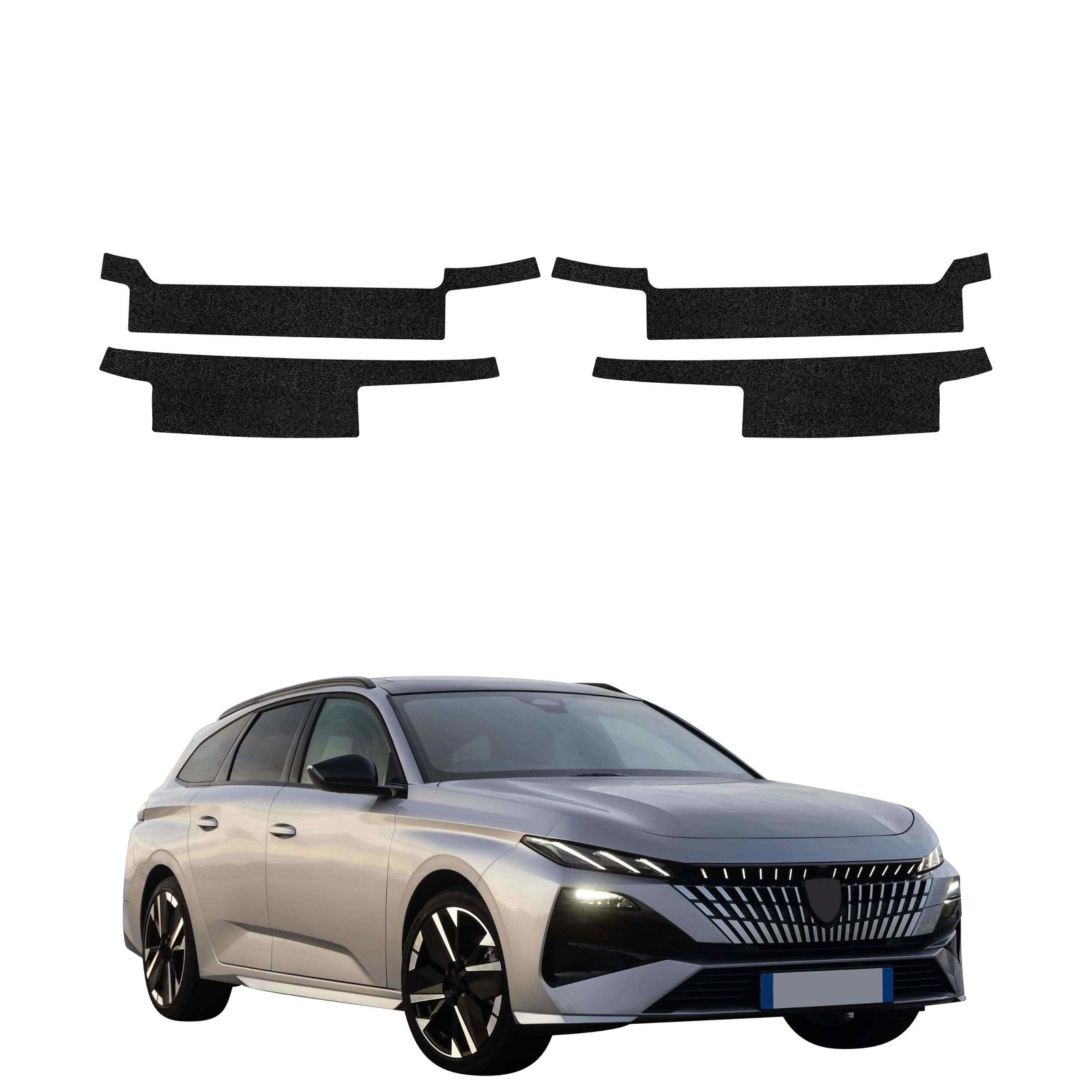 Komplektas 4w1 Juoda techninė apsauginė danga slenksčiams Peugeot 308 SW (2026) GRIZZ HeavyDuty Black