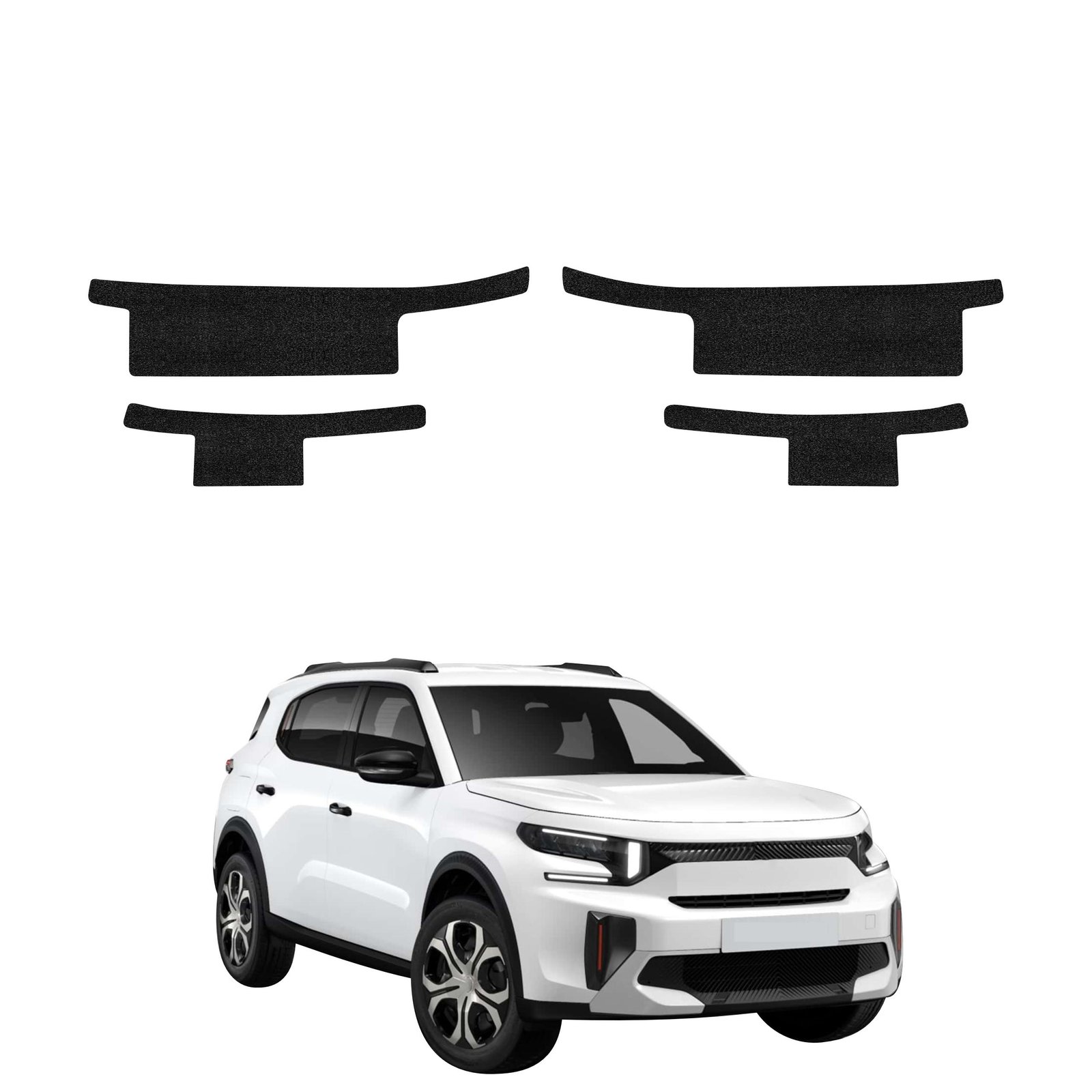 Komplektas 4w1 Juoda techninė apsauginė danga slenksčiams Citroen C3 Aircross (2025-2026) GRIZZ HeavyDuty Black