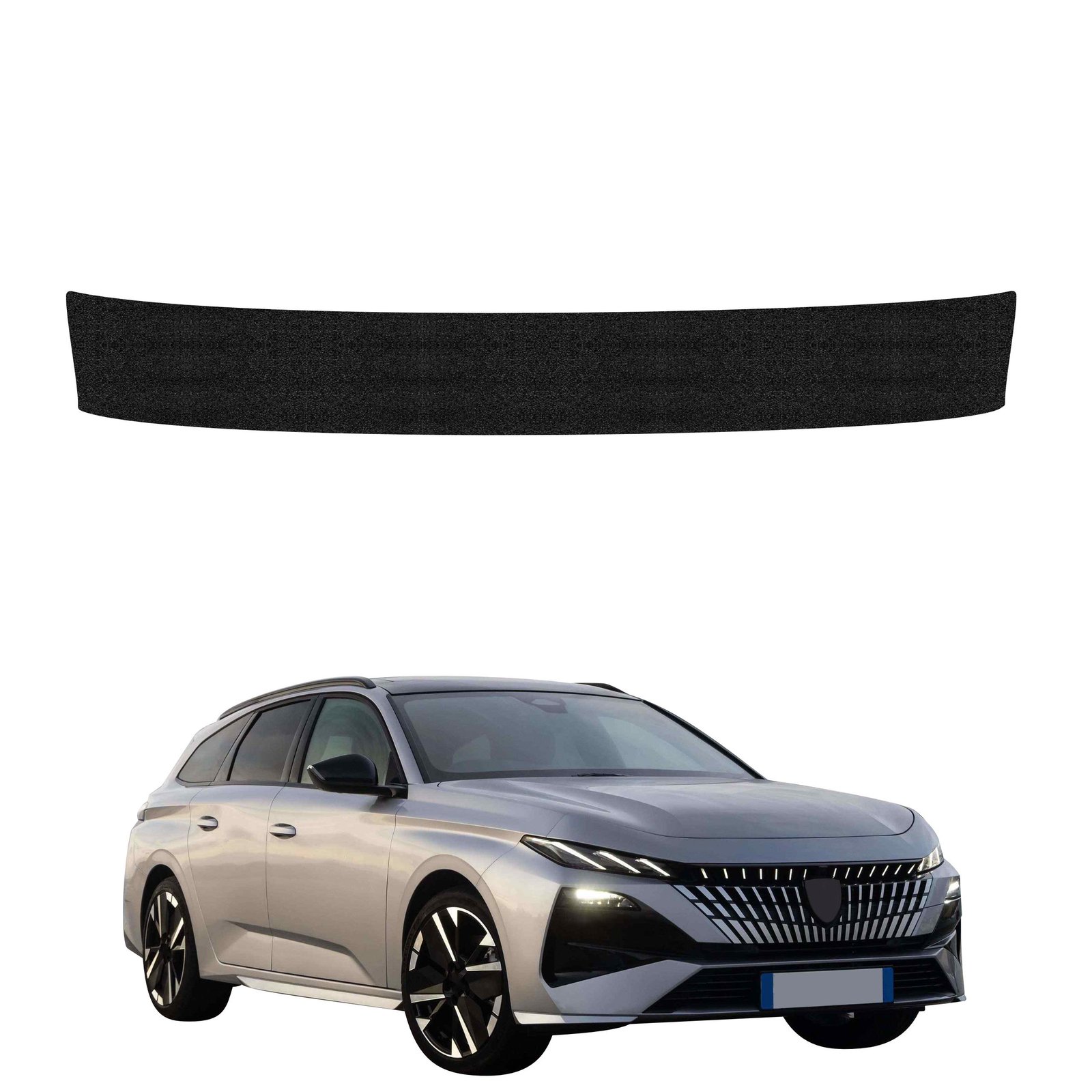 Juoda techninė apsauginė danga bagažinės slenksčiui Peugeot 308 SW (2026) GRIZZ HeavyDuty Black