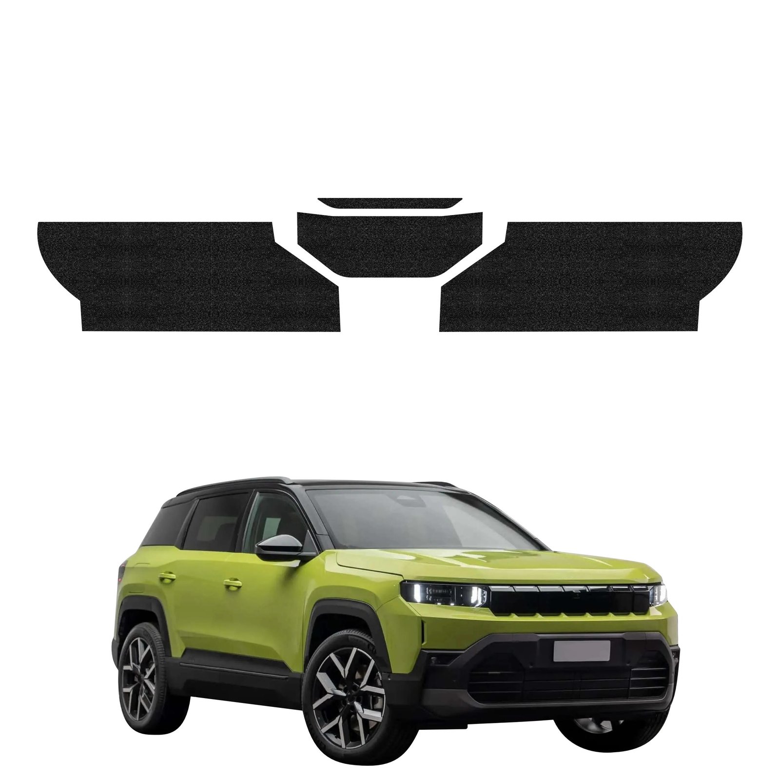 Komplektas 4w1 Juoda techninė apsauginė danga bagažinės slenksčiui Jeep Compass (2025-2026) GRIZZ HeavyDuty Black