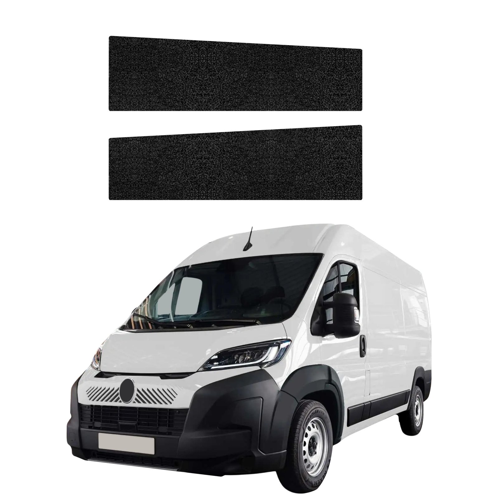 Komplektas 2w1 Juoda techninė apsauginė danga priekiniams slenksčiams Citroen Jumper (2006-2026) GRIZZ HeavyDuty Black