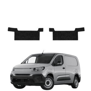 Komplektas 2w1 Juoda techninė apsauginė danga priekiniams slenksčiams Fiat Doblo Cargo (2018-2026) GRIZZ HeavyDuty Black