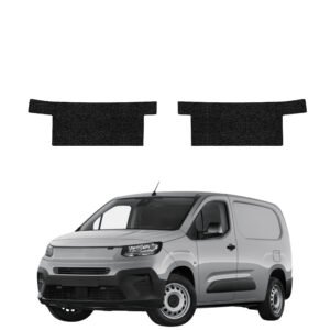 Komplektas 2w1 Juoda techninė apsauginė danga priekiniams slenksčiams be išpjovos Fiat Doblo Cargo (2018-2026) GRIZZ HeavyDuty Black