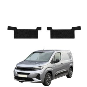 Komplektas 2w1 Juoda techninė apsauginė danga priekiniams slenksčiams Opel Combo Cargo (2018-2026) GRIZZ HeavyDuty Black