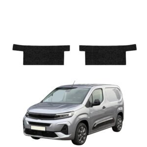 Komplektas 2w1 Juoda techninė apsauginė danga priekiniams slenksčiams be išpjovos Opel Combo Cargo (2018-2026) GRIZZ HeavyDuty Black