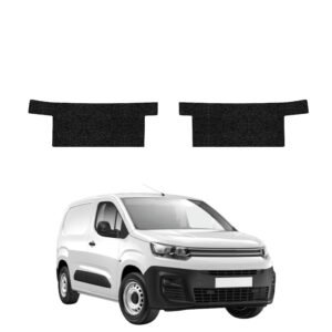 Komplektas 2w1 Juoda techninė apsauginė danga priekiniams slenksčiams be išpjovos Citroen Berlingo VAN (2018-2026) GRIZZ HeavyDuty Black