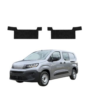Komplektas 2w1 Juoda techninė apsauginė danga priekiniams slenksčiams Peugeot Partner (2018-2026) GRIZZ HeavyDuty Black