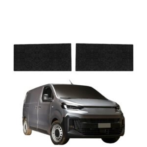 Komplektas 2w1 Juoda techninė apsauginė danga priekiniams slenksčiams be išpjovos Fiat Scudo (2024-2026) GRIZZ HeavyDuty Black