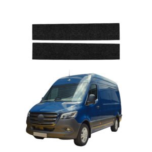 Komplektas 2w1 Juoda techninė apsauginė danga priekiniams slenksčiams Mercedes-Benz Sprinter (2018-2026) GRIZZ HeavyDuty Black