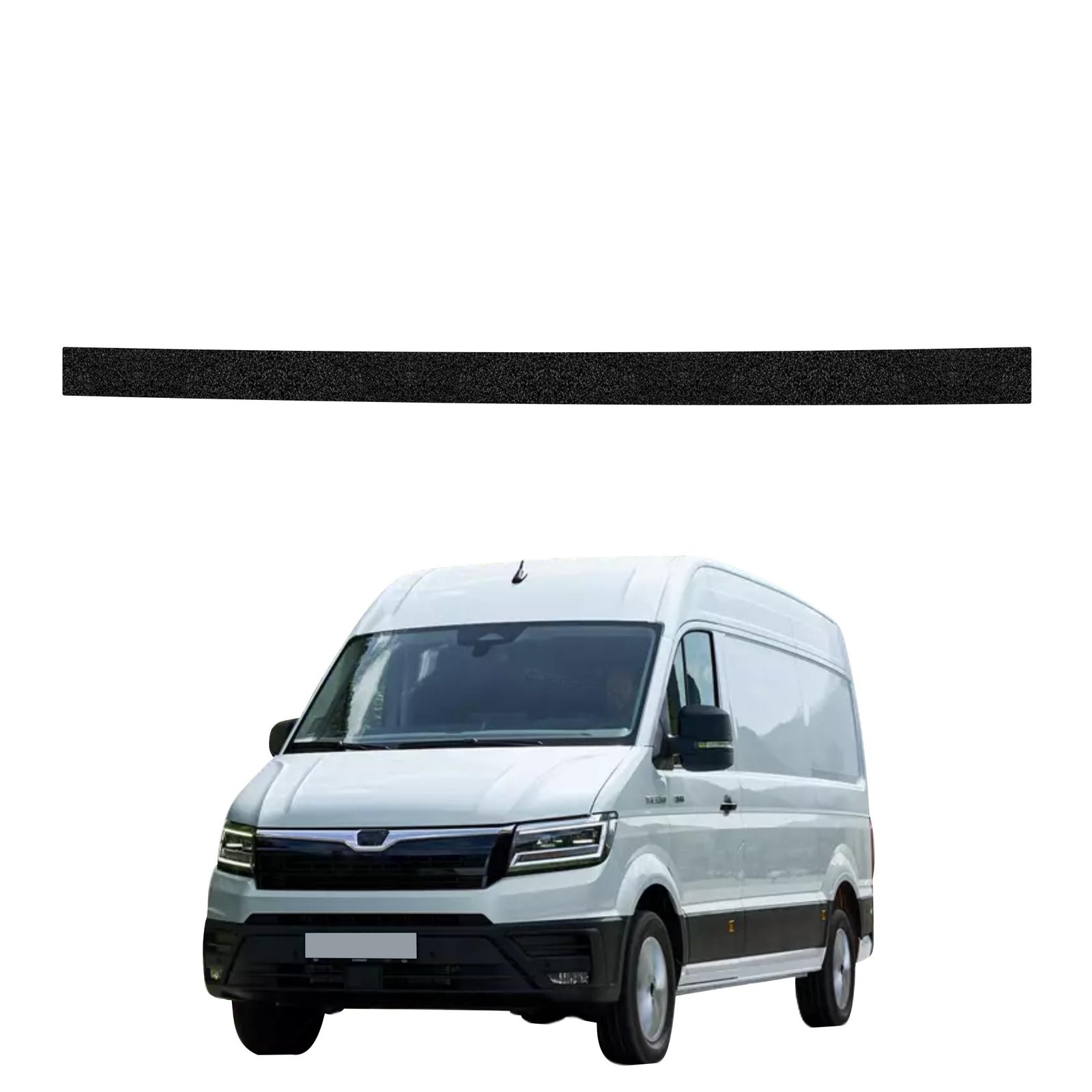 Juoda techninė apsauginė danga kairiajam krovininių durų slenksčiui MAN TGE (2016-2026) GRIZZ HeavyDuty Black