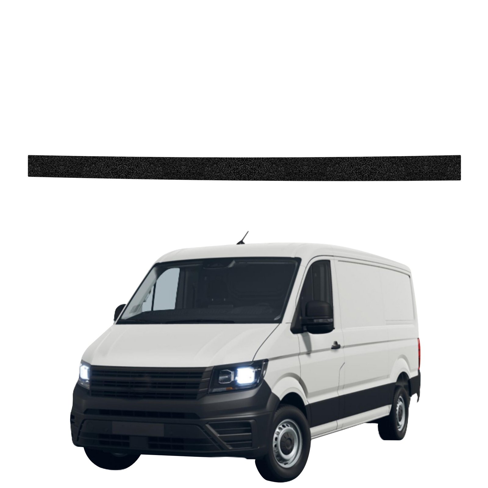 Juoda techninė apsauginė danga kairiajam krovininių durų slenksčiui Volkswagen Crafter (2016-2026) GRIZZ HeavyDuty Black