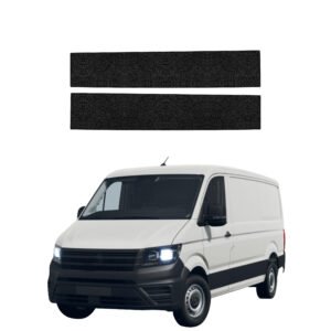 Komplektas 2w1 Juoda techninė apsauginė danga priekiniams slenksčiams Volkswagen Crafter (2016-2026) GRIZZ HeavyDuty Black