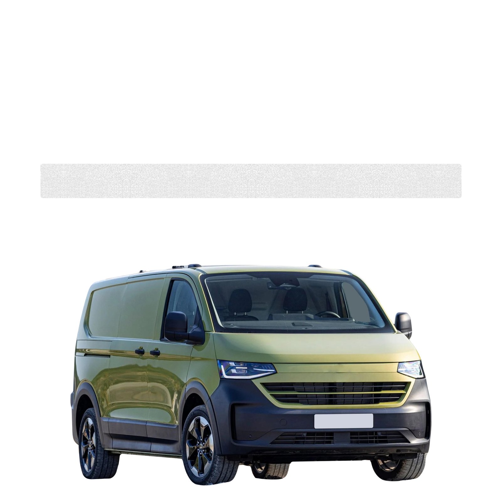 Bespalvė techninė apsauginė danga dešiniajam krovininių durų slenksčiui Volkswagen Transporter (2024-2026) GRIZZ HeavyDuty Clear