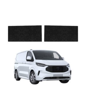 Komplektas 2w1 Juoda techninė apsauginė danga priekiniams slenksčiams Ford Transit Custom (2022-2026) GRIZZ HeavyDuty Black