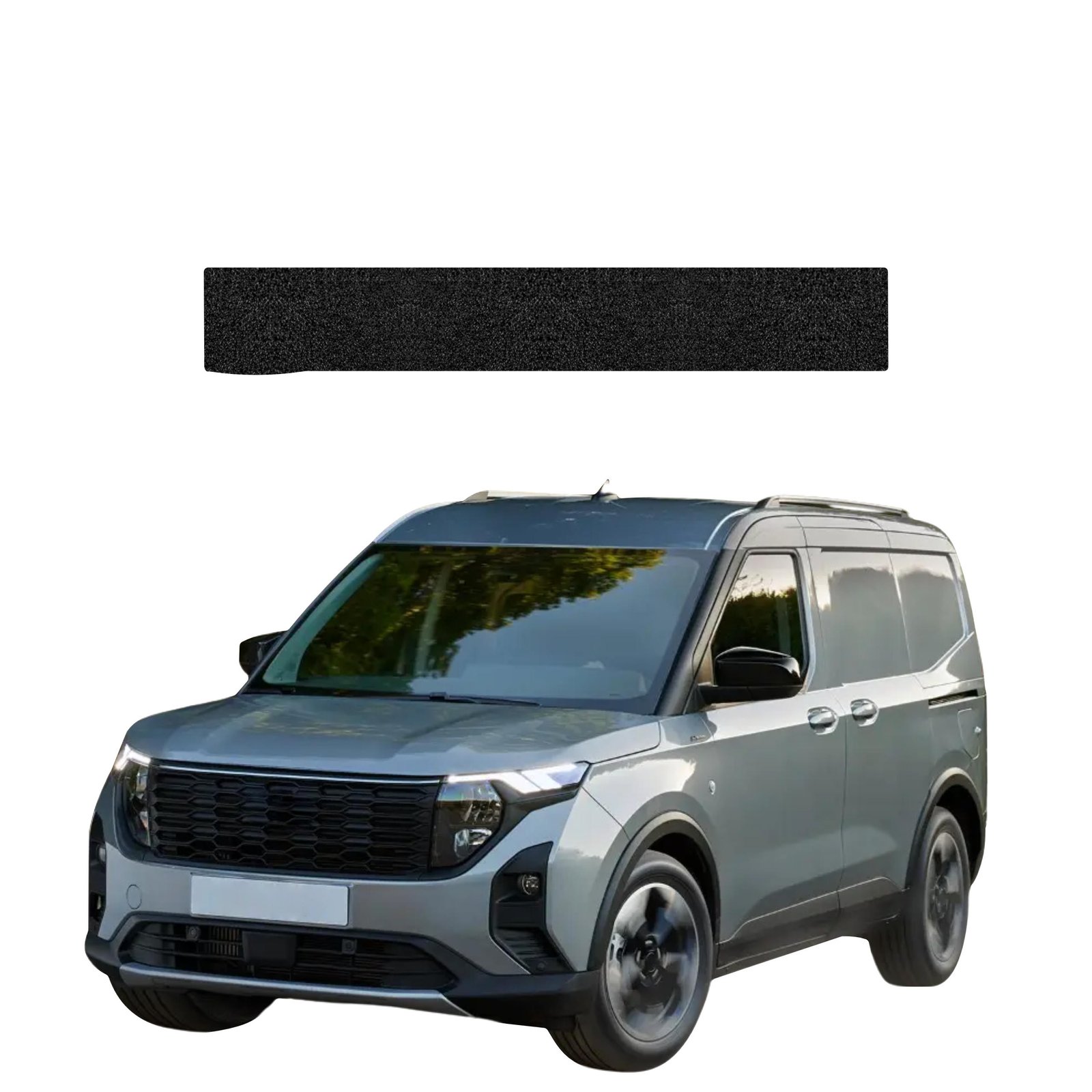 Juoda techninė apsauginė danga dešiniajam krovininių durų slenksčiui Ford Transit Courier (2024-2026) GRIZZ HeavyDuty Black