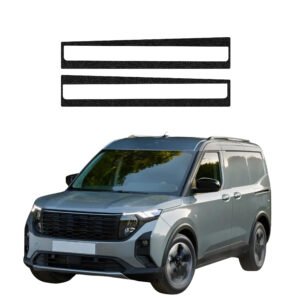 Komplektas 2w1 Juoda techninė apsauginė danga priekiniams slenksčiams Ford Transit Courier (2024-2026) GRIZZ HeavyDuty Black
