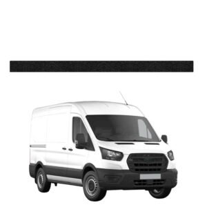 Juoda techninė apsauginė danga dešiniajam krovininių durų slenksčiui Ford Transit (2020-2026) GRIZZ HeavyDuty Black