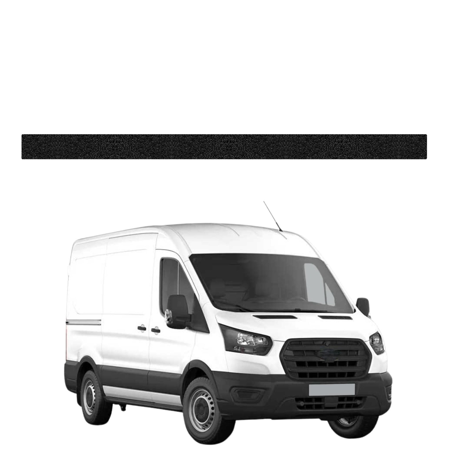 Juoda techninė apsauginė danga kairiajam krovininių durų slenksčiui Ford Transit (2020-2026) GRIZZ HeavyDuty Black