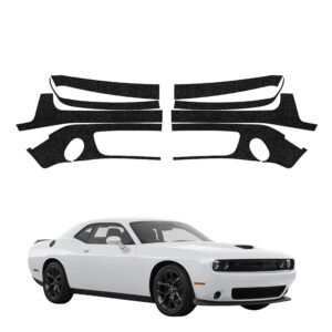 Komplektas 8w1 Juoda techninė apsauginė danga priekinei daliai Dodge Challenger GT (2015-2023) GRIZZ HeavyDuty Black