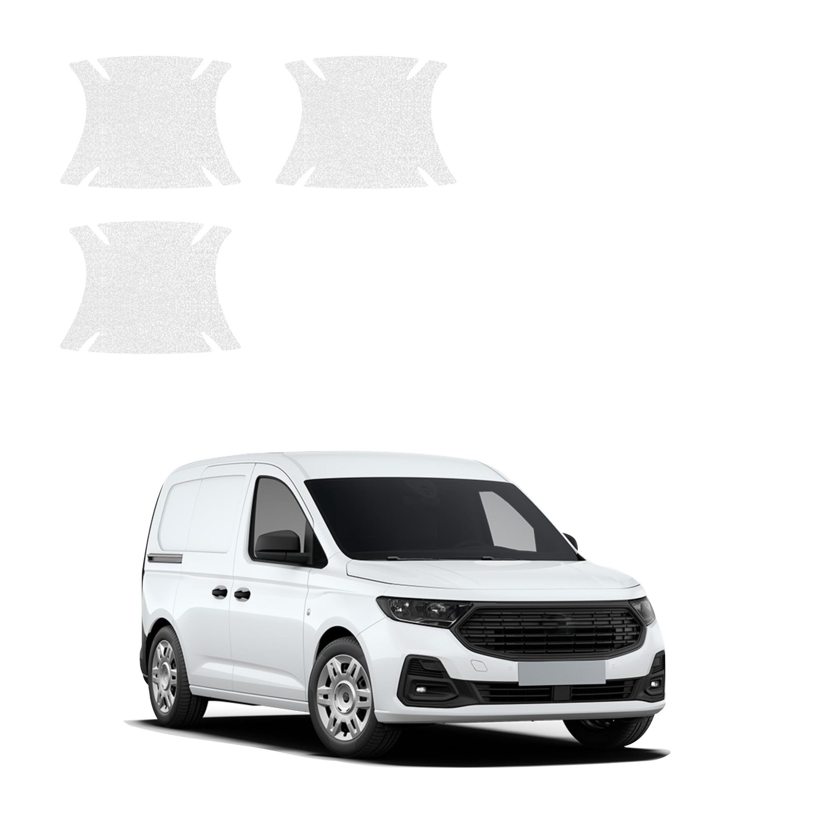 Komplektas 3w1 Bespalvė techninė apsauginė danga pod klamki Ford Transit Connect (2022-2026) GRIZZ HeavyDuty Clear