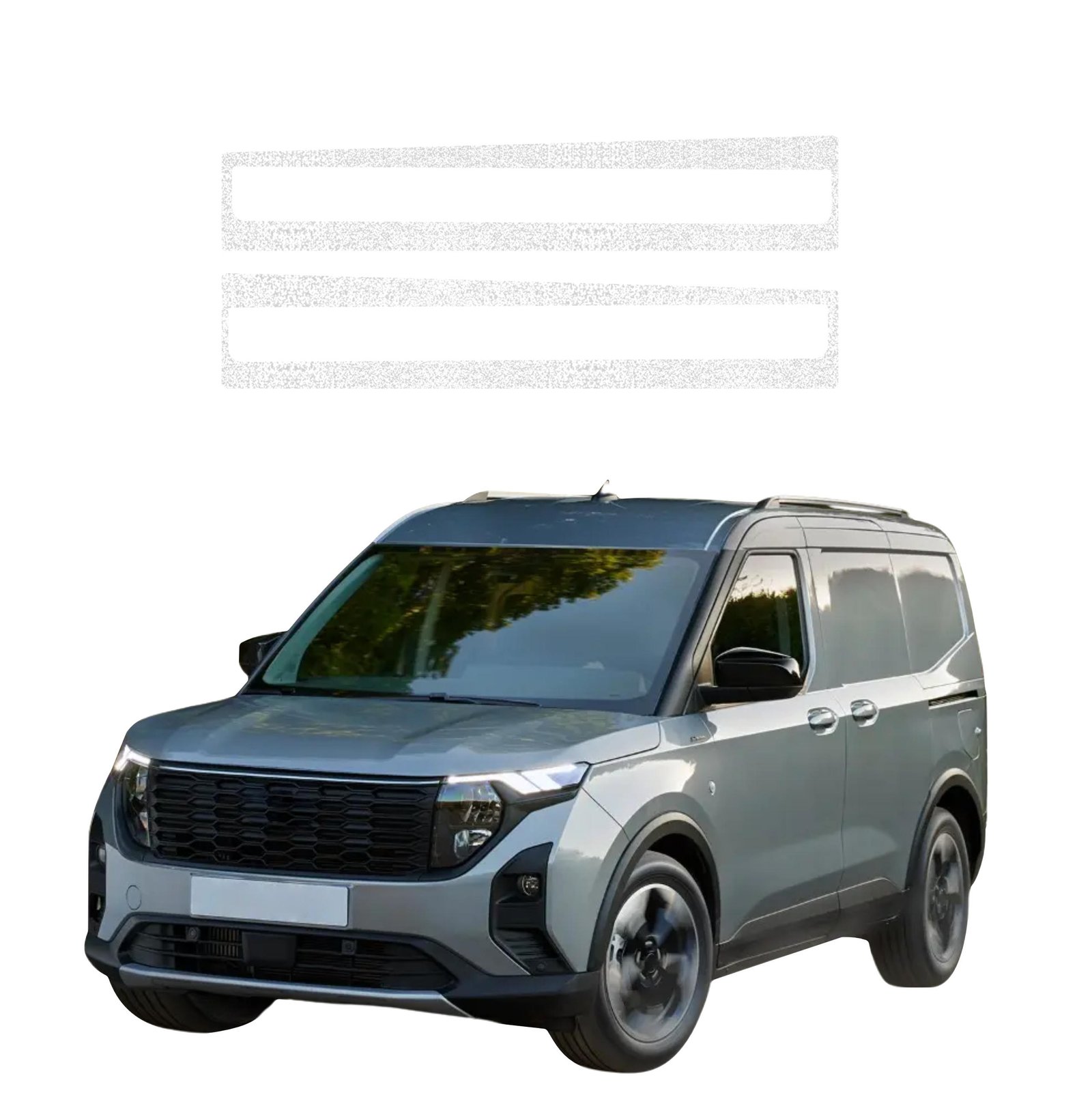 Komplektas 2w1 Balta techninė apsauginė danga priekiniams slenksčiams Ford Transit Courier (2024-2026) GRIZZ HeavyDuty White