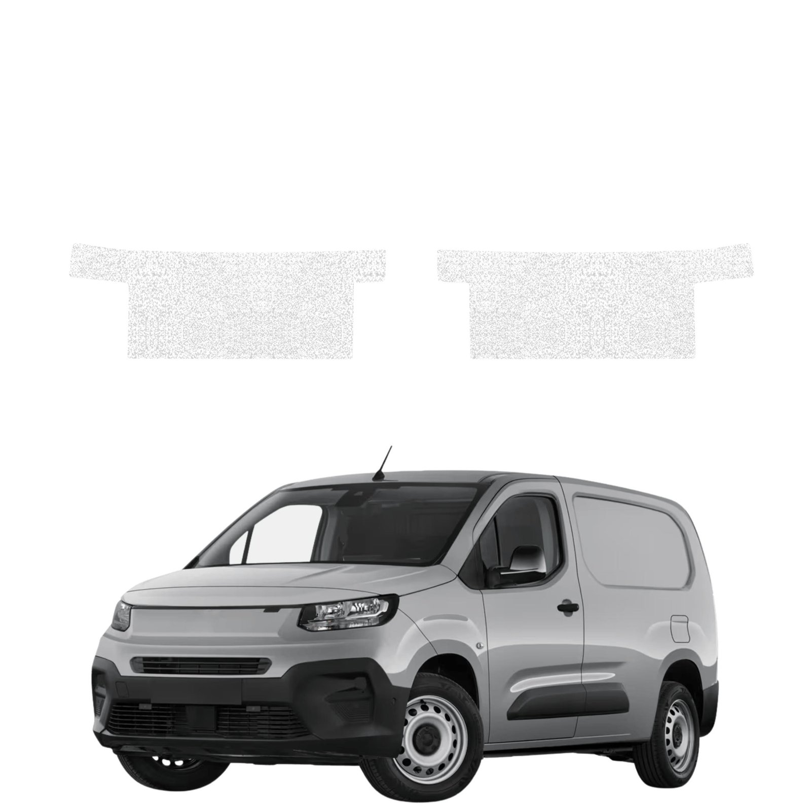 Komplektas 2w1 Balta techninė apsauginė danga priekiniams slenksčiams be išpjovos Fiat Doblo Cargo (2018-2026) GRIZZ HeavyDuty White
