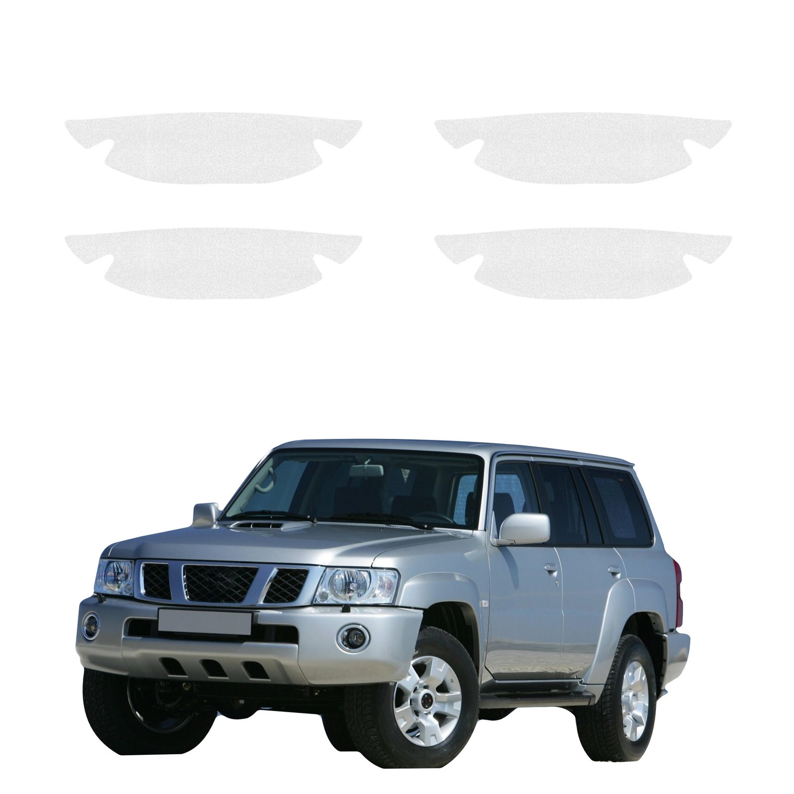 Komplektas 4w1 Bespalvė techninė apsauginė danga pod klamki Nissan Patrol Y61 (1997-2009) GRIZZ HeavyDuty Clear