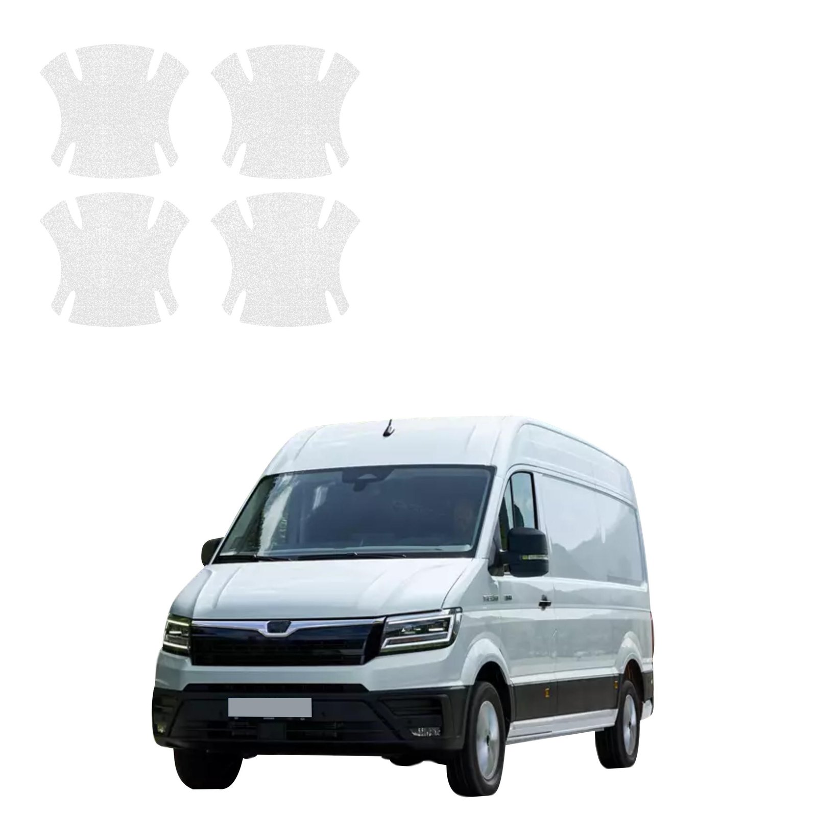 Komplektas 4w1 Bespalvė techninė apsauginė danga pod klamki MAN TGE (2016-2026) GRIZZ HeavyDuty Clear