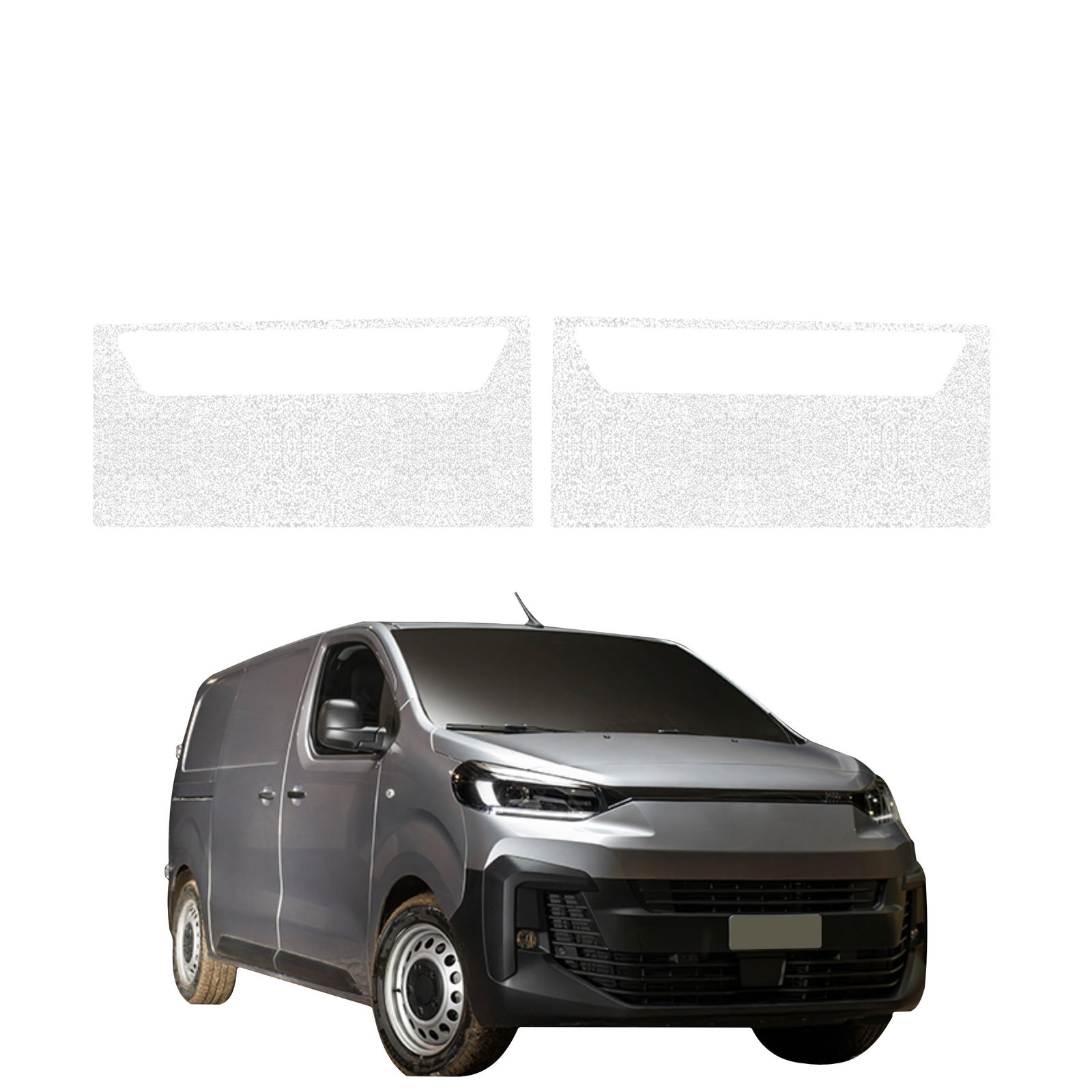 Komplektas 2w1 Balta techninė apsauginė danga priekiniams slenksčiams Fiat Scudo (2024-2026) GRIZZ HeavyDuty White