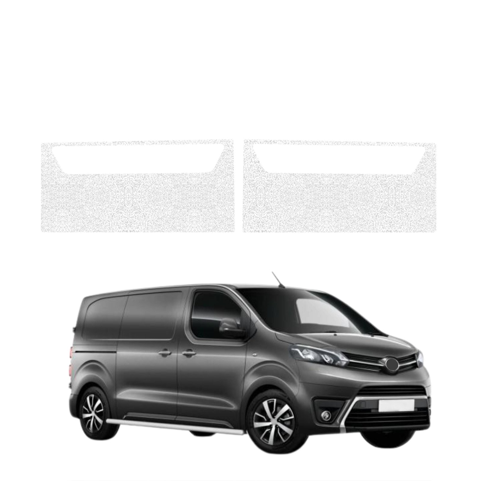 Komplektas 2w1 Balta techninė apsauginė danga priekiniams slenksčiams Toyota Proace (2024-2026) GRIZZ HeavyDuty White
