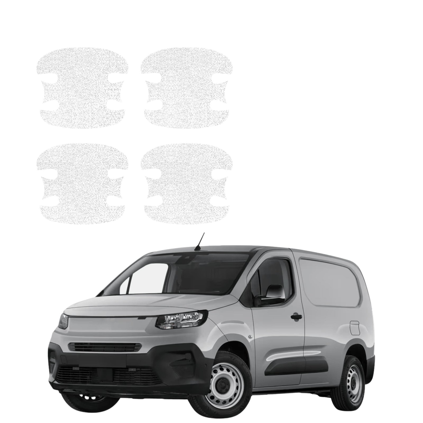 Komplektas 4w1 Balta techninė apsauginė danga pod klamki Fiat Doblo Cargo (2018-2026) GRIZZ HeavyDuty White