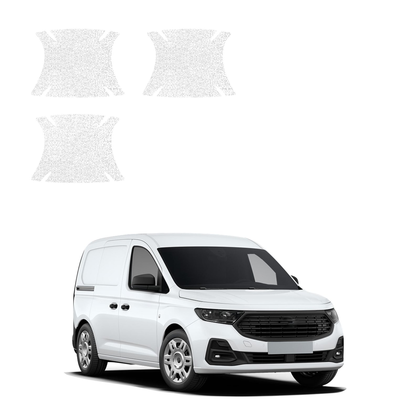 Komplektas 3w1 Balta techninė apsauginė danga pod klamki Ford Transit Connect (2022-2026) GRIZZ HeavyDuty White