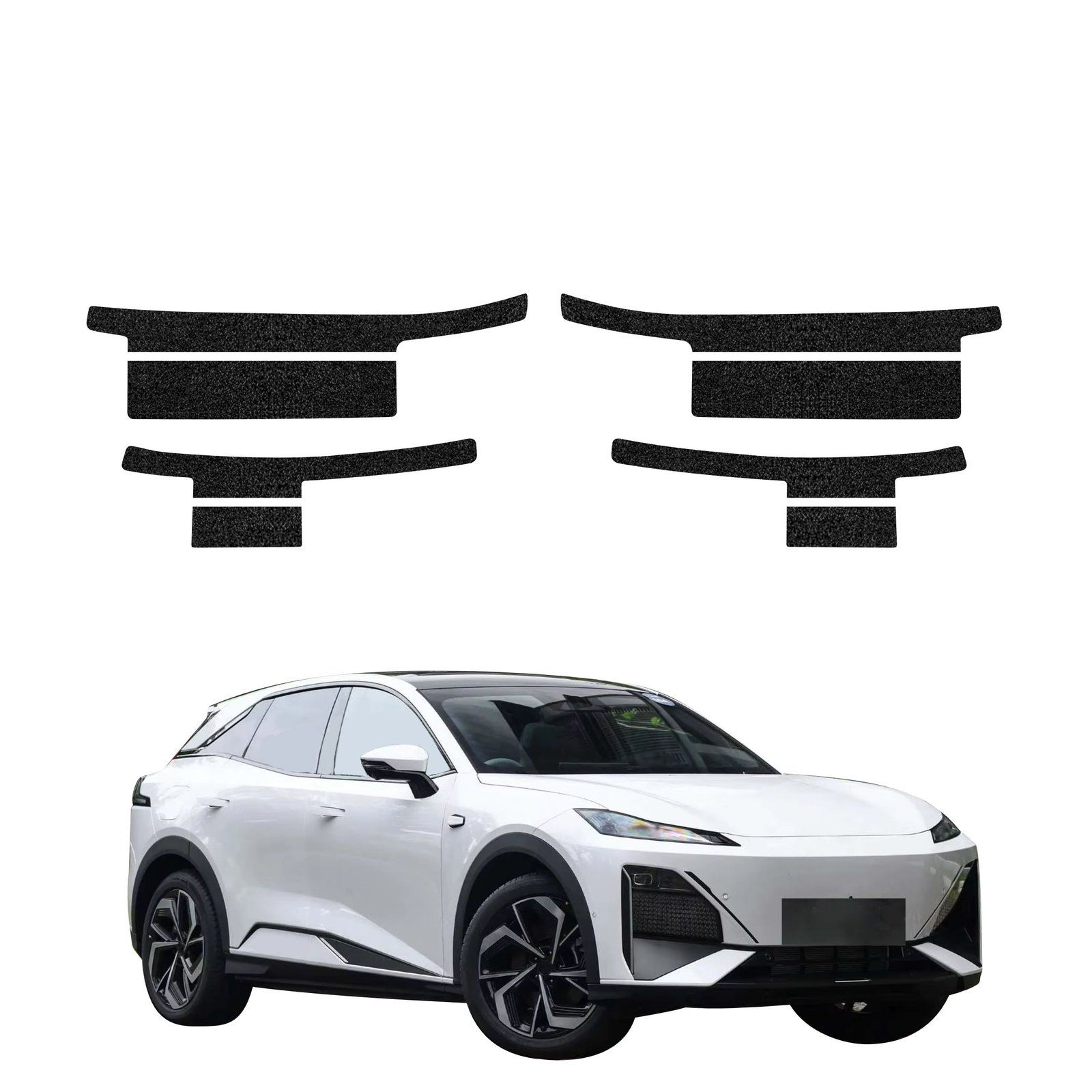 Komplektas 4w1 Juoda techninė apsauginė danga slenksčiams Changan Deepal S07 (2026) GRIZZ HeavyDuty Black