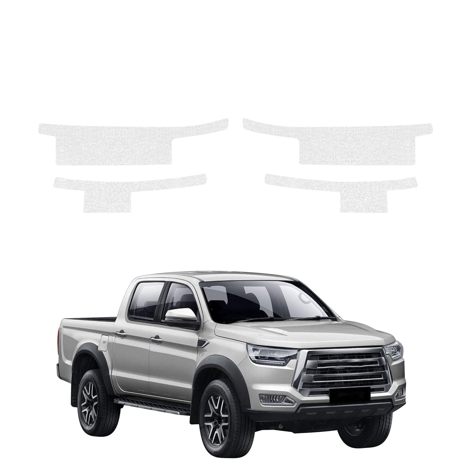 Komplektas 4w1 Bespalvė techninė apsauginė danga slenksčiams JAC T8 Plus (2025-2026) GRIZZ HeavyDuty Clear