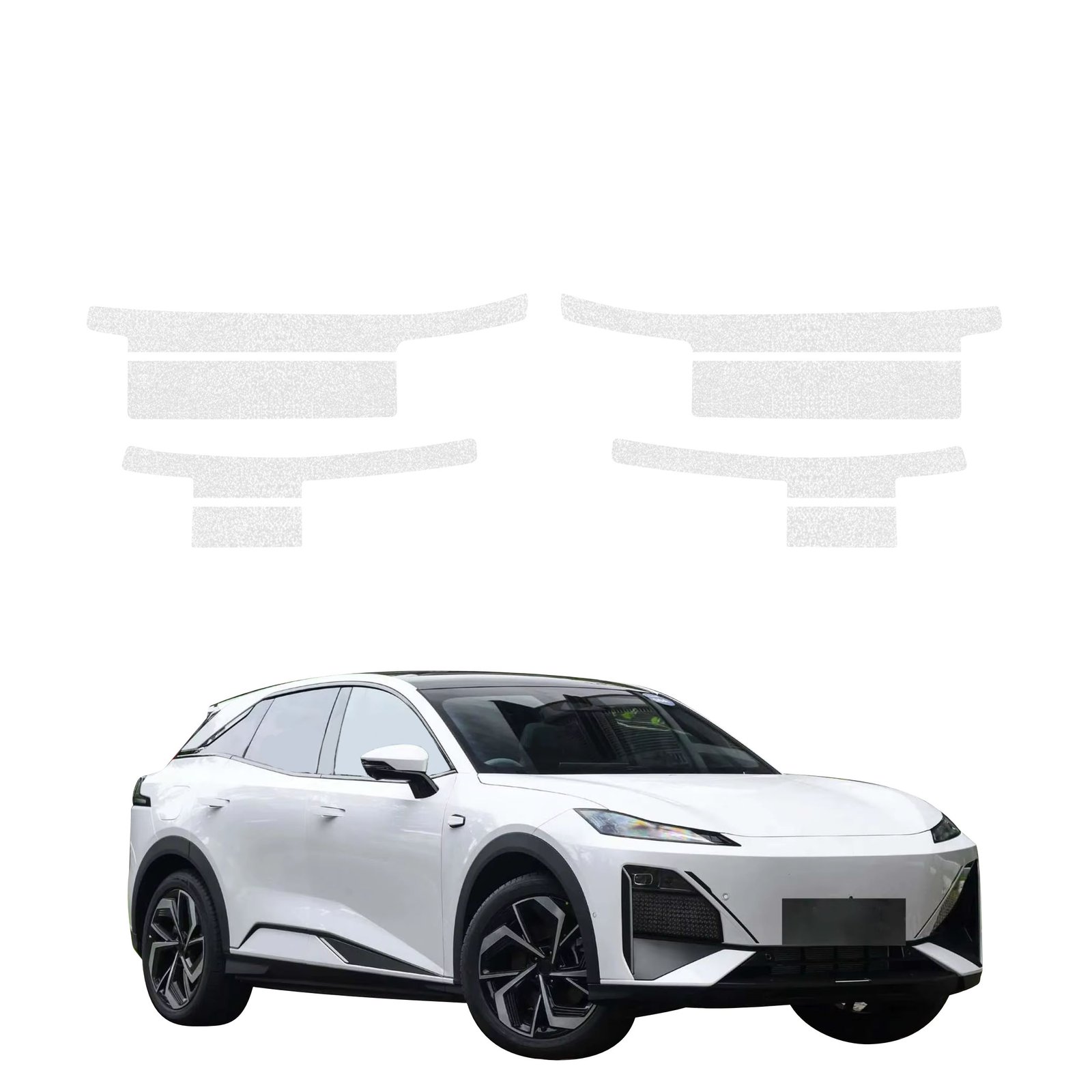 Komplektas 4w1 Bespalvė techninė apsauginė danga slenksčiams Changan Deepal S07 (2026) GRIZZ HeavyDuty Clear