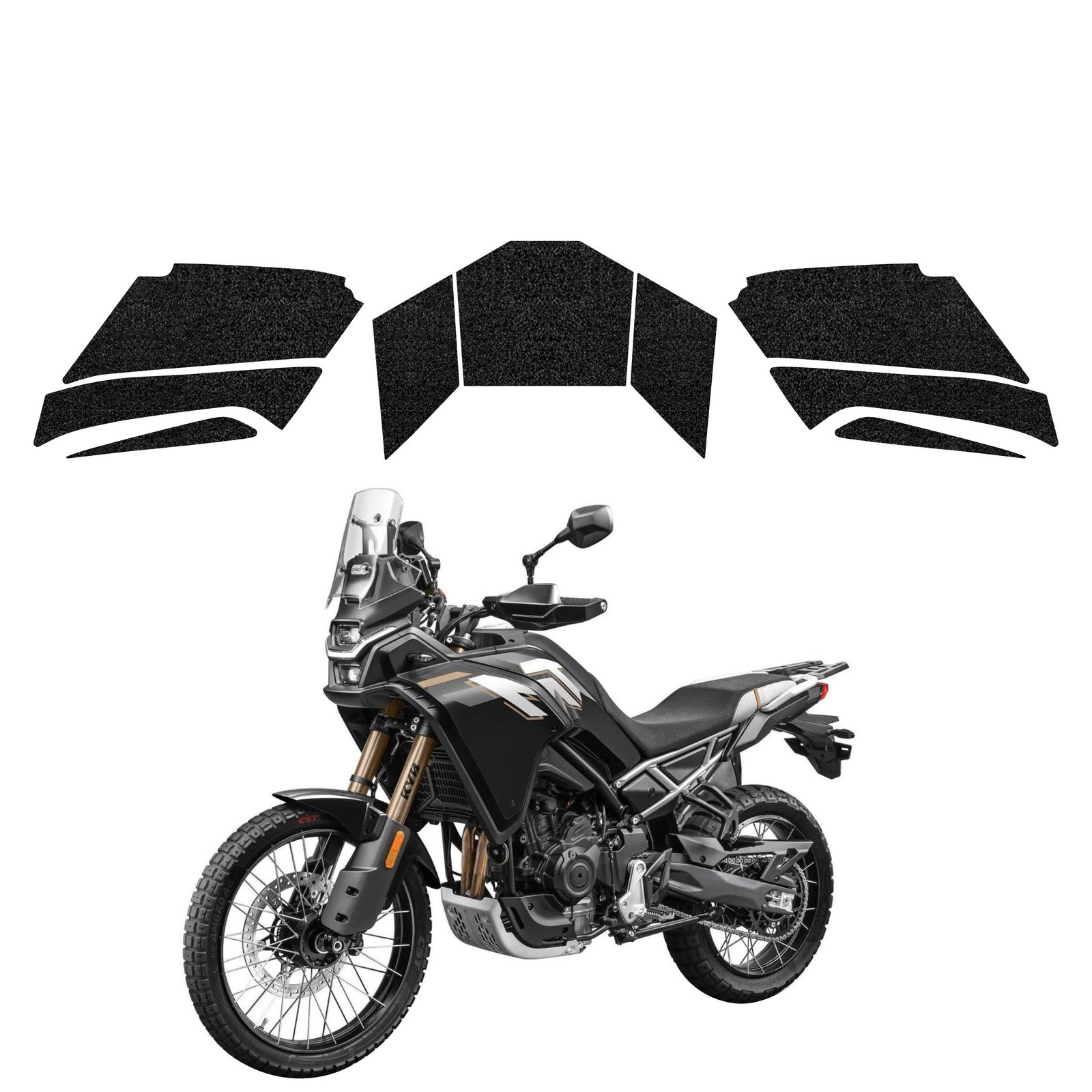 Komplektas 9w1 Juoda techninė apsauginė danga bako viršui ir šoniniam aptakui CFMOTO 450MT (2024-2026) GRIZZ HeavyDuty Black