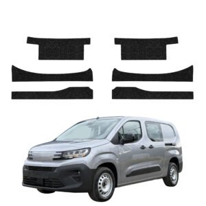 Komplektas 6w1 Juoda techninė apsauginė danga slenksčiams Peugeot Partner (2018-2026) GRIZZ HeavyDuty Black