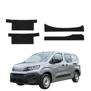 Komplektas 4w1 Juoda techninė apsauginė danga slenksčiams Peugeot Partner (2018-2026) GRIZZ HeavyDuty Black