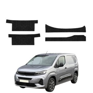 Komplektas 4w1 Juoda techninė apsauginė danga slenksčiams Opel Combo Cargo (2018-2026) GRIZZ HeavyDuty Black