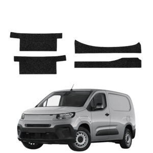 Komplektas 4w1 Juoda techninė apsauginė danga slenksčiams Fiat Doblo Cargo (2018-2026) GRIZZ HeavyDuty Black